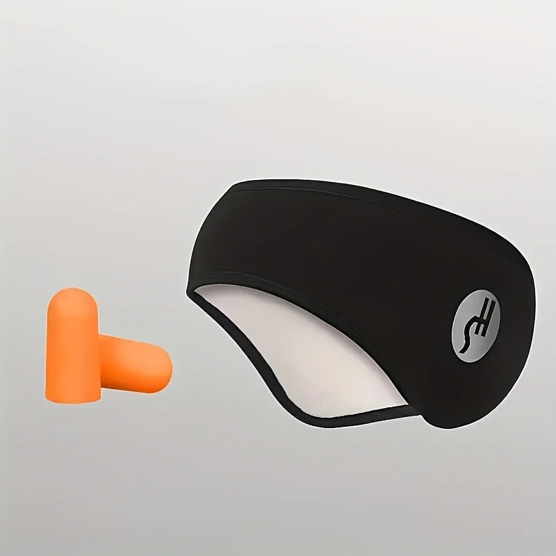 Adjustable Sleep Mask with Ear Covers - Soft Black Noise Cancelling Eye & Ear for Travel, Snoring, Lightweight for home & Airpla