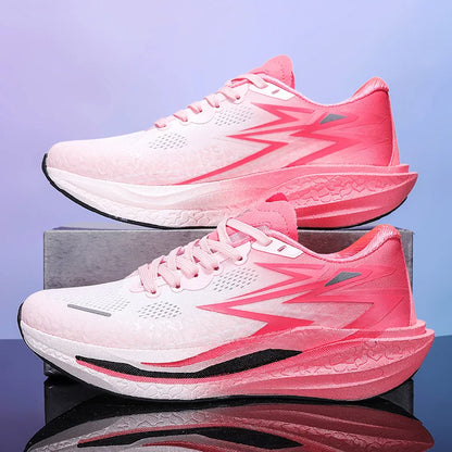 Women Men Couple Summer Breathable Mesh Running Shoes Lightweight Thick Sole Casual Sneakers Outdoor Fitness Walking Shoes