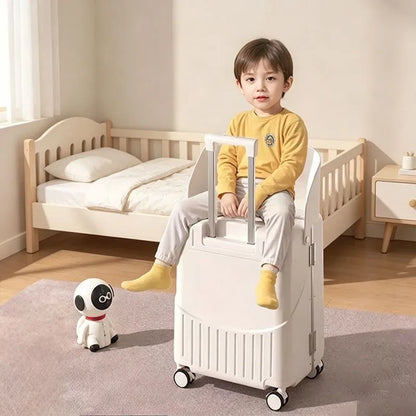 Kids Ride-on Luggage, 20/24 Inch Children's Stroller Luggage with Front Opening Multifunctional Carry-on suitcase for Air Travel