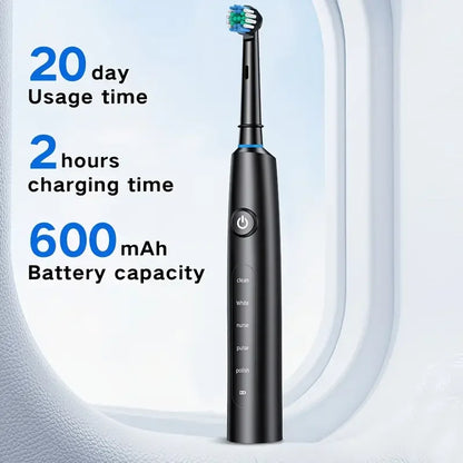 Electric Toothbrush Rotary Cleaning Teeth Brush Waterproof Electronic Tooth Brush With Timer Rechargeable Toothbrush with 8 Head