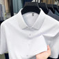 Casual Mens Short Sleeve Button Down Shirt Ice Silk Fabric Breathable Wrinkle Resistant Summer Formal Top