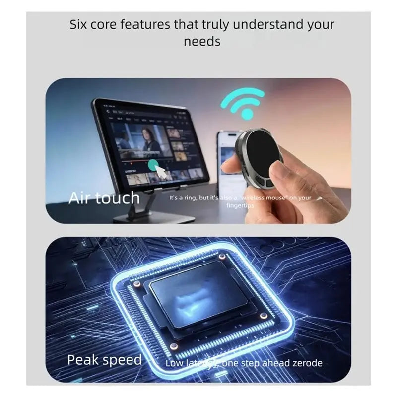 AA60-Touch And Button Operation Remote Control General Air Mouse Bluetooth Remote Selfies Scrolling Through Videos Ring Band