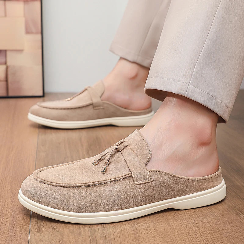 Summer Men Slippers Loafers Slip on Men Half Slippers Comfortable Lazy Casual Shoes Outdoor Man Lightweight Shoes
