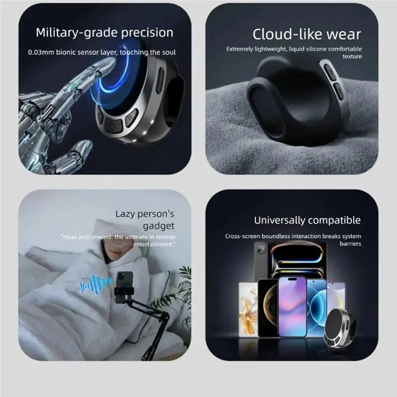 AA60-Touch And Button Operation Remote Control General Air Mouse Bluetooth Remote Selfies Scrolling Through Videos Ring Band