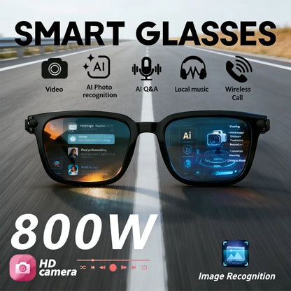 2026 New Smart AI Glasses 800W Shooting Camera HD Photo Video Voice Call Translation Waterproof Bluetooth AI Motorcycle Glasses