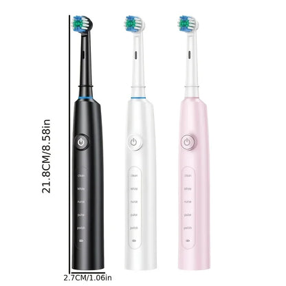 Electric Toothbrush Rotary Cleaning Teeth Brush Waterproof Electronic Tooth Brush With Timer Rechargeable Toothbrush with 8 Head