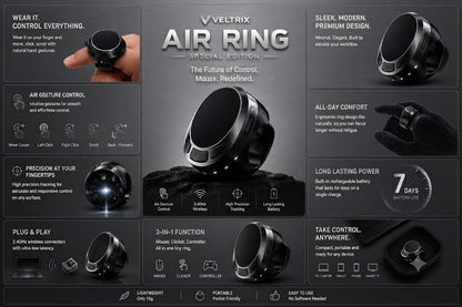 AA60-Touch And Button Operation Remote Control General Air Mouse Bluetooth Remote Selfies Scrolling Through Videos Ring Band
